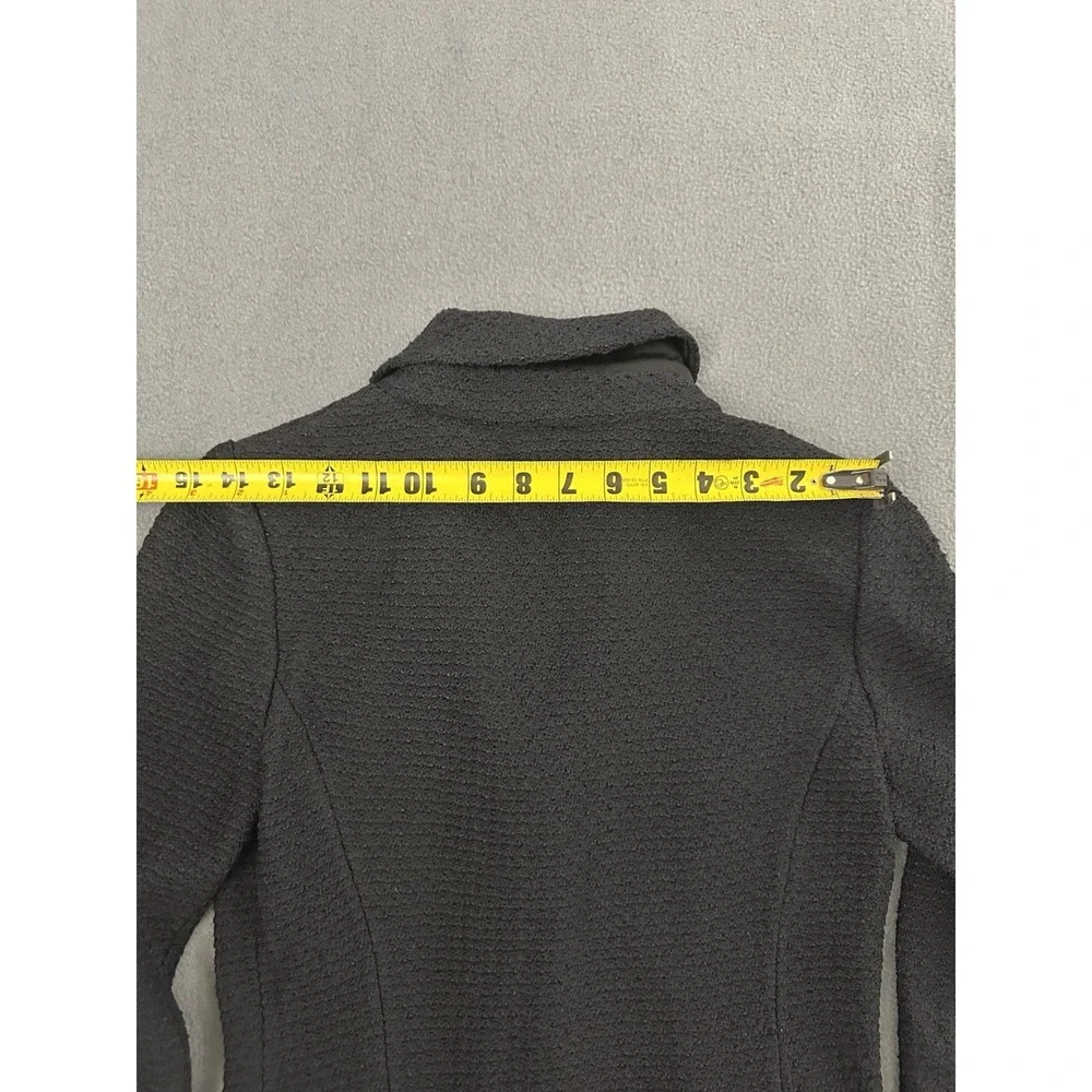 ST JOHN COLLECTION Classic Knit Sweater Blazer Size 0 Black Women Jacket Pockets